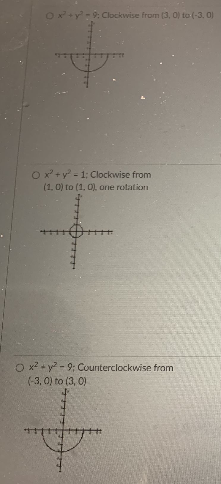 for the motion of a particle in the xy-plane are given. Identify