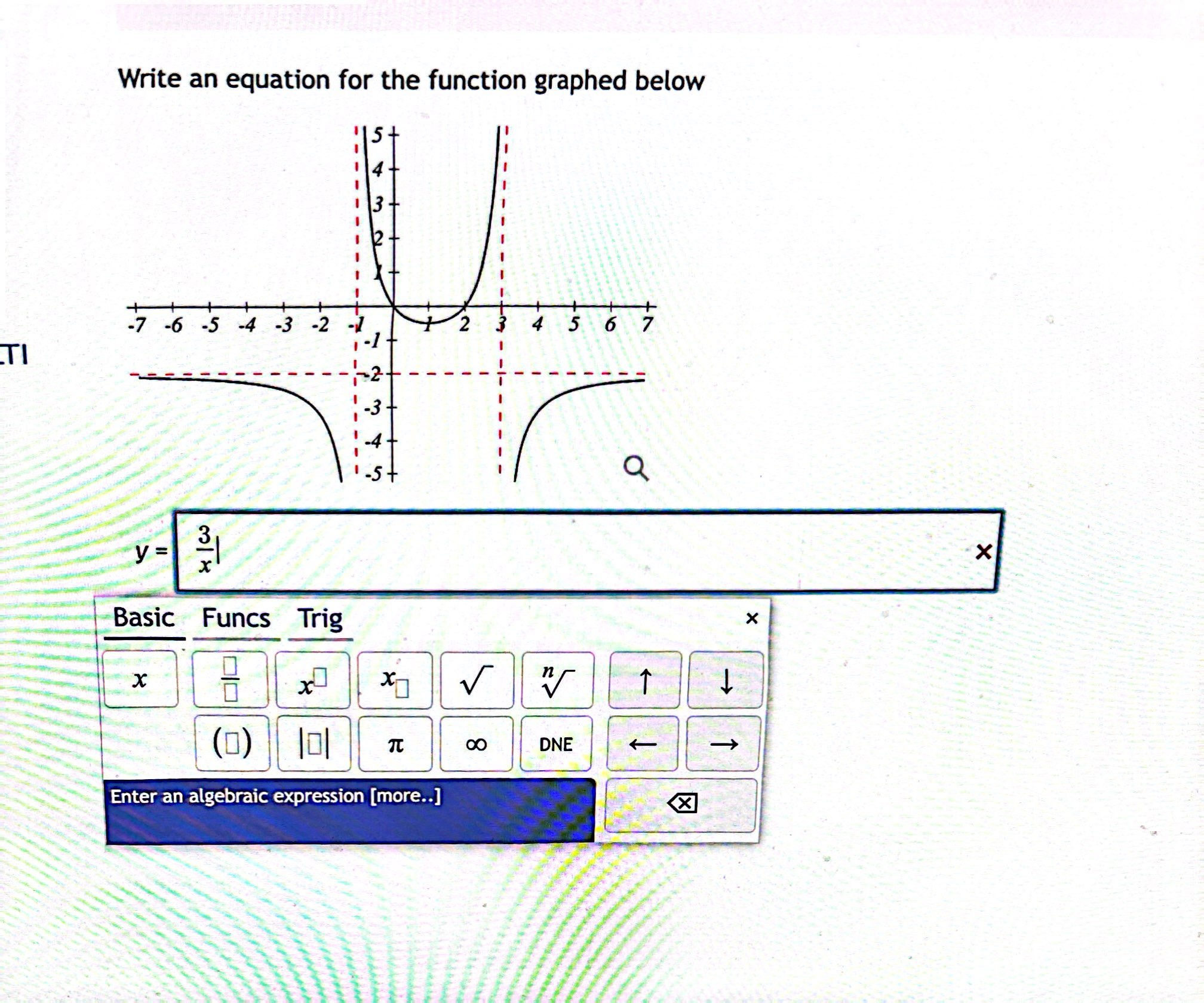  Write an equation for the function graphed below '15+ TWA -7