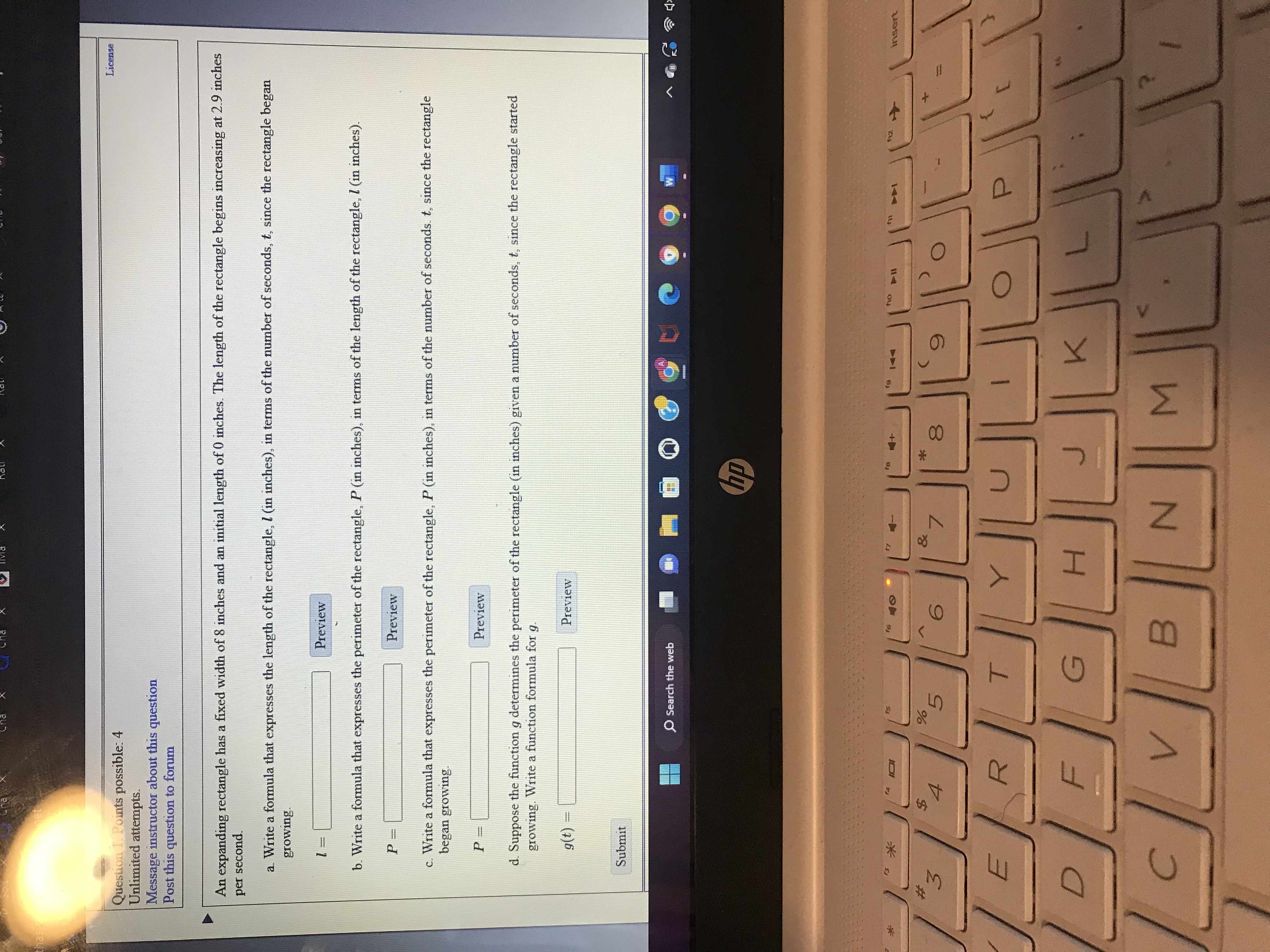 the sides of a square are initially 0 cm and increase at