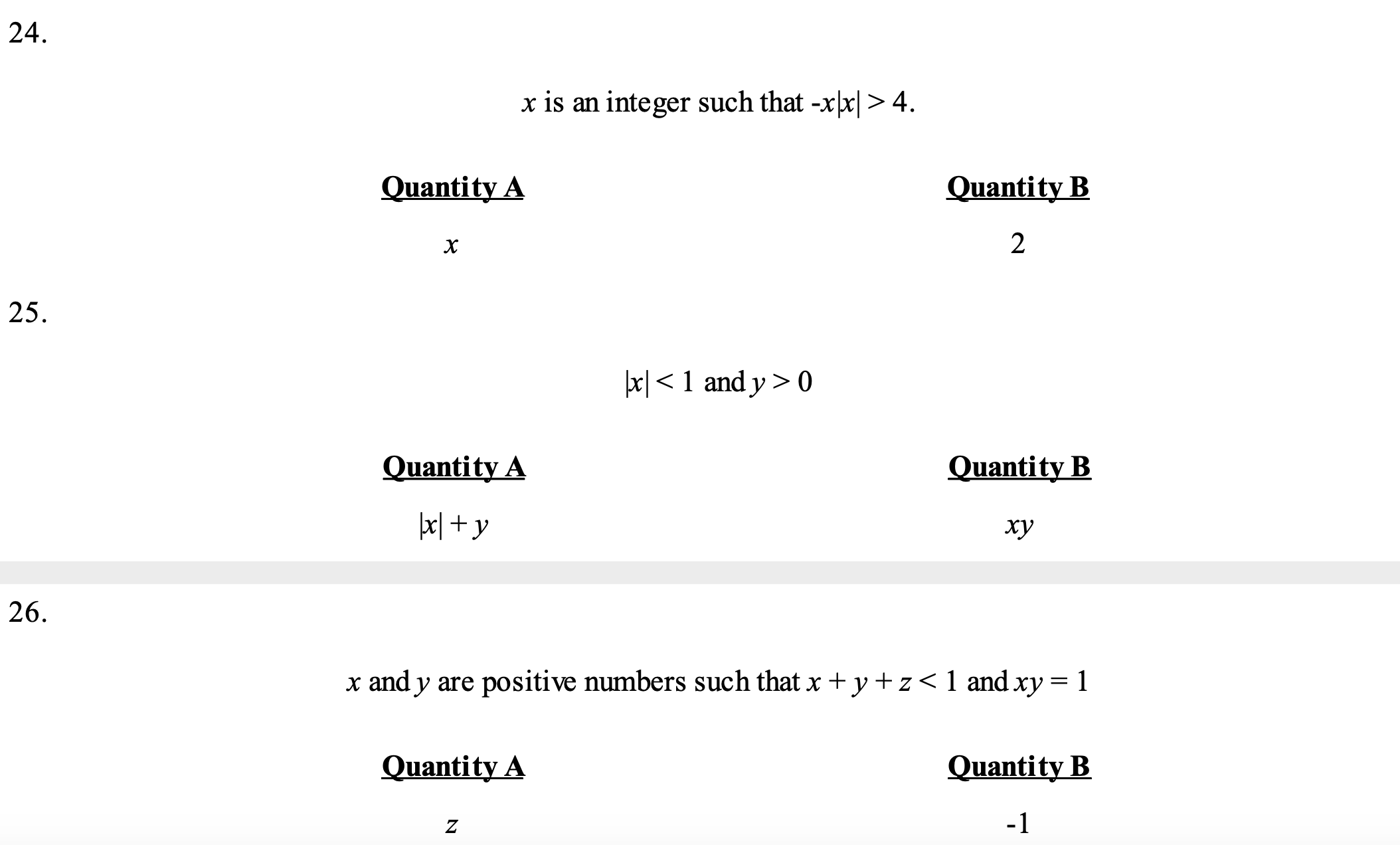 to 3 (C) greater than or equal to -3 (D) less than
