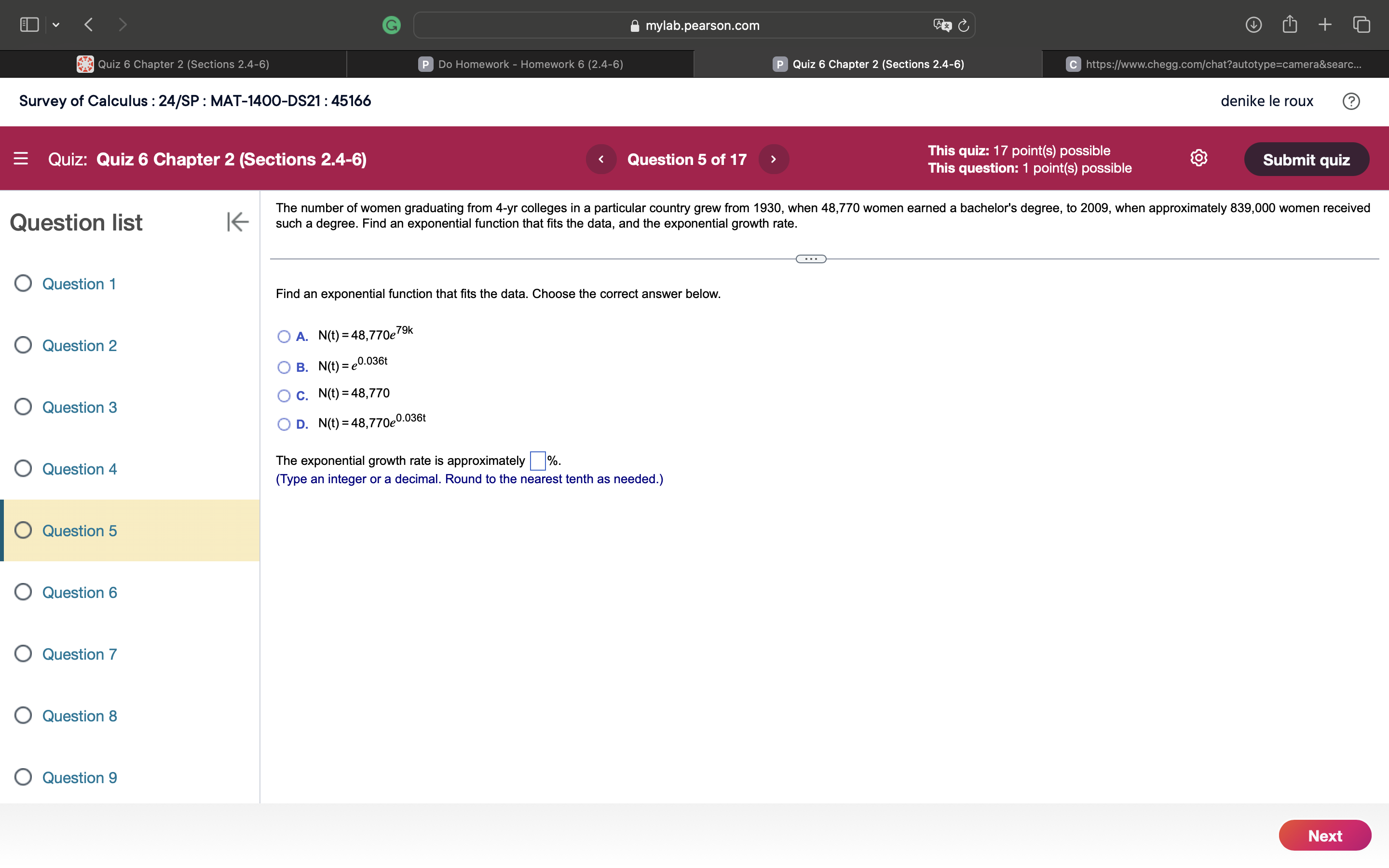 Question 1 of 17 This quiz: 17 point(s) possible This question: 1
