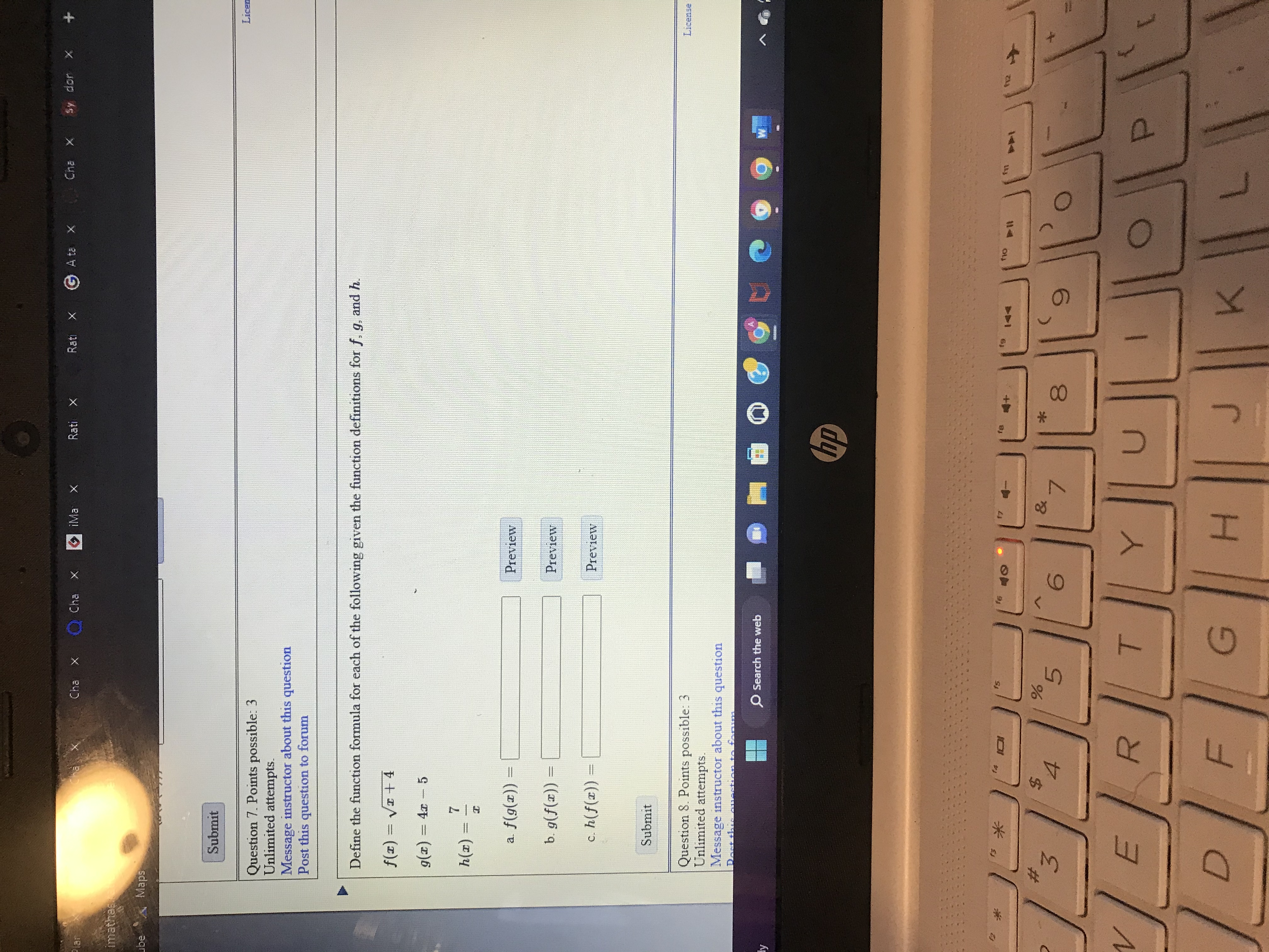 terms of the number of seconds, t, since the square's side lengths