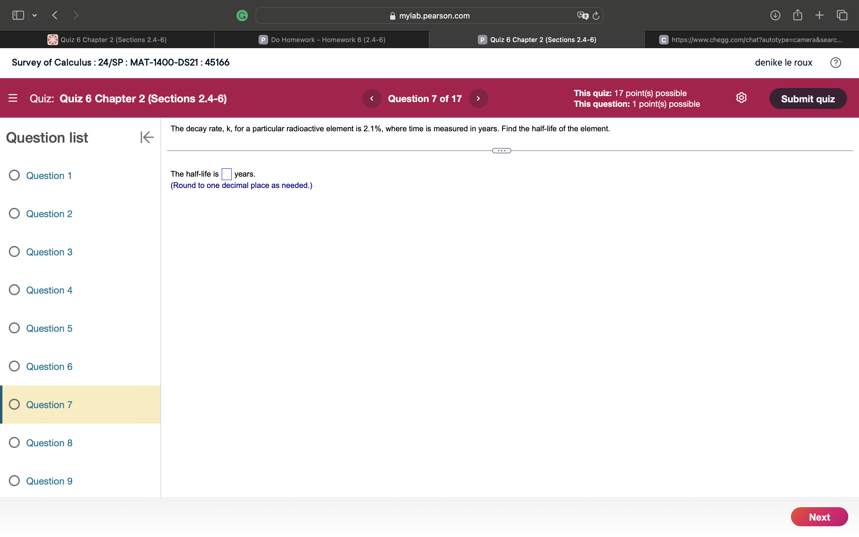 f'(x) = - 7f(x). Question list Question 1 f ( x )