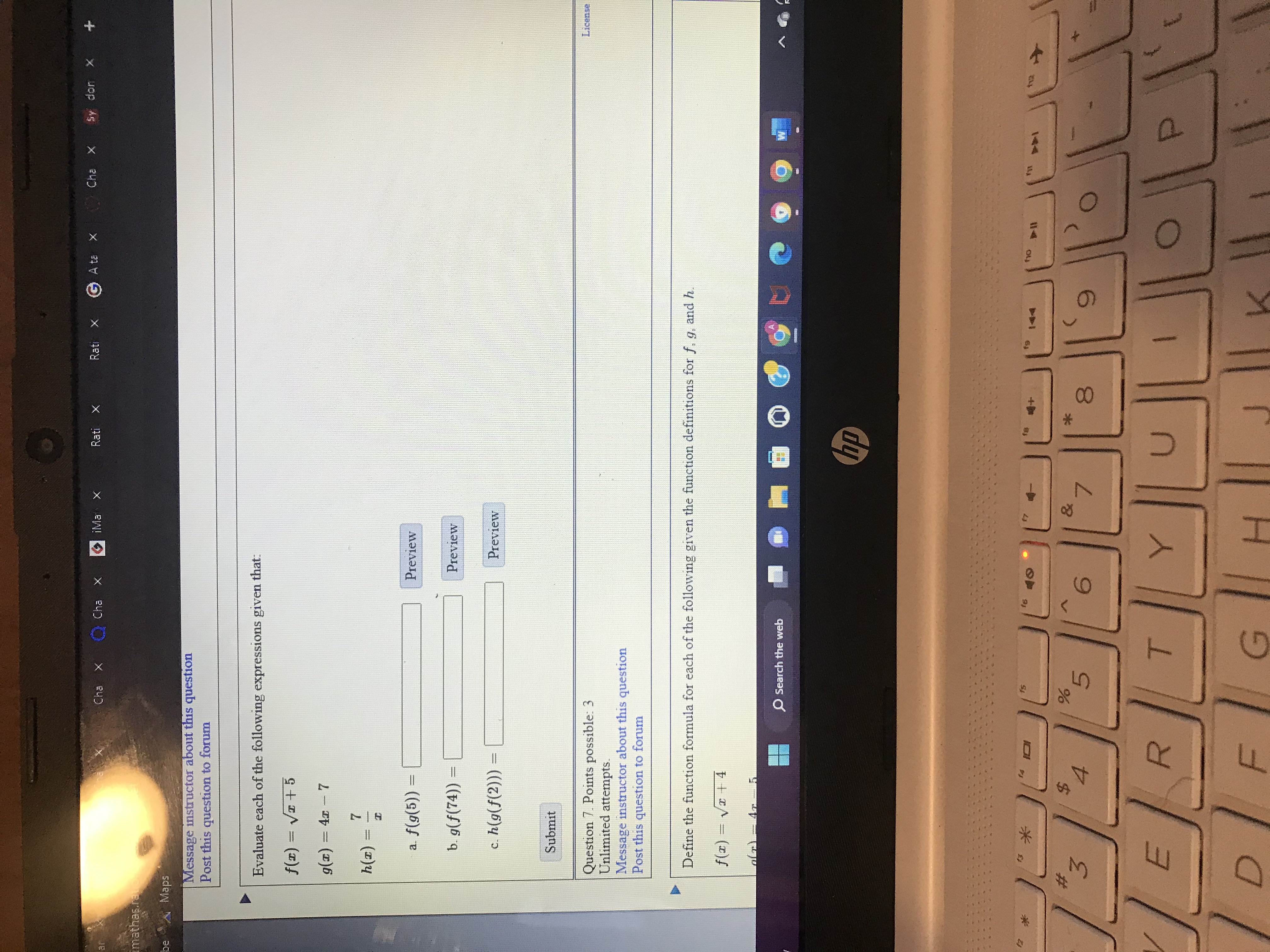 the square, A (in cm"), in terms of the square's side length,