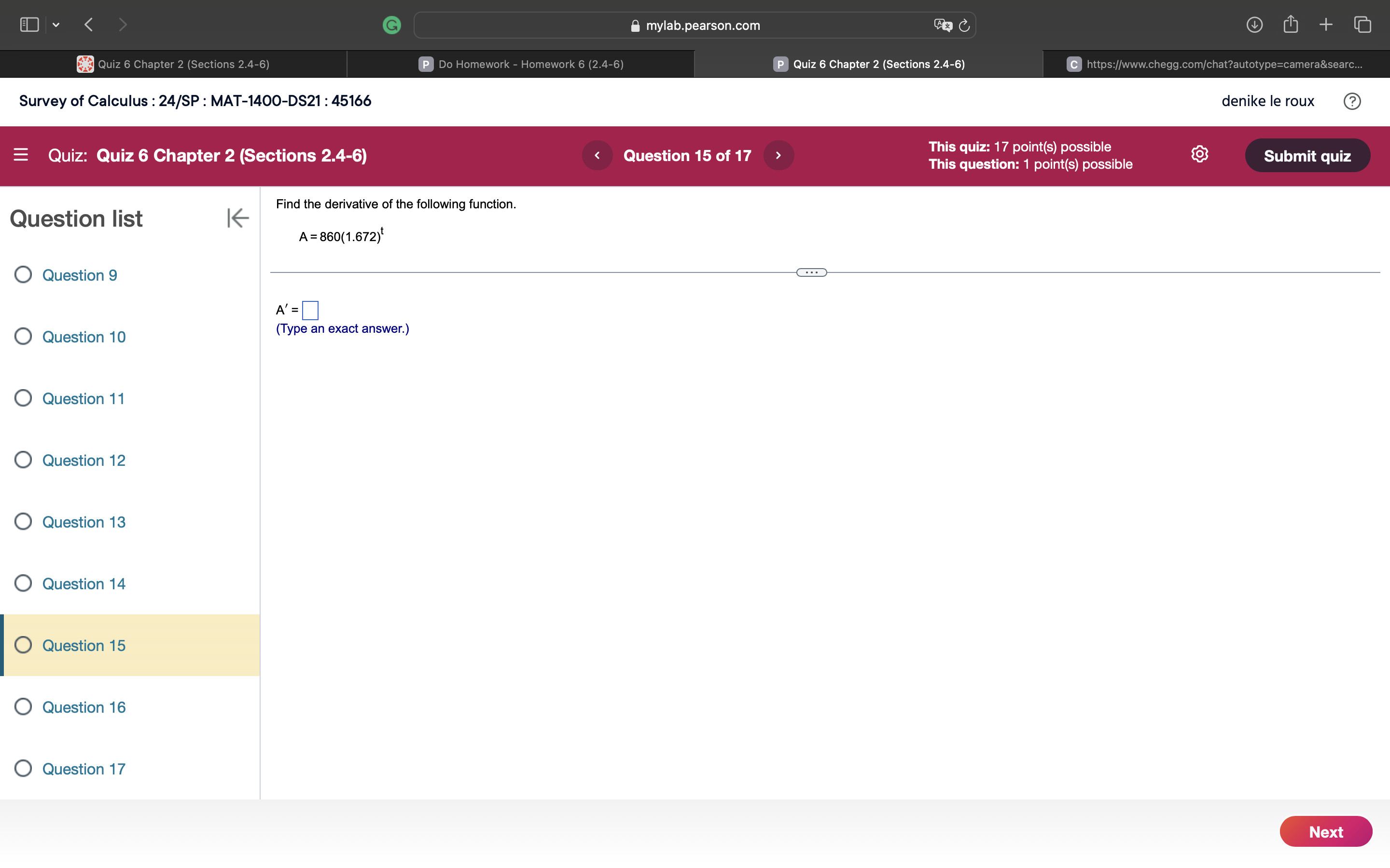 N, grew by about 4.6% per year. That is, N'(t) = 0.046N(t).