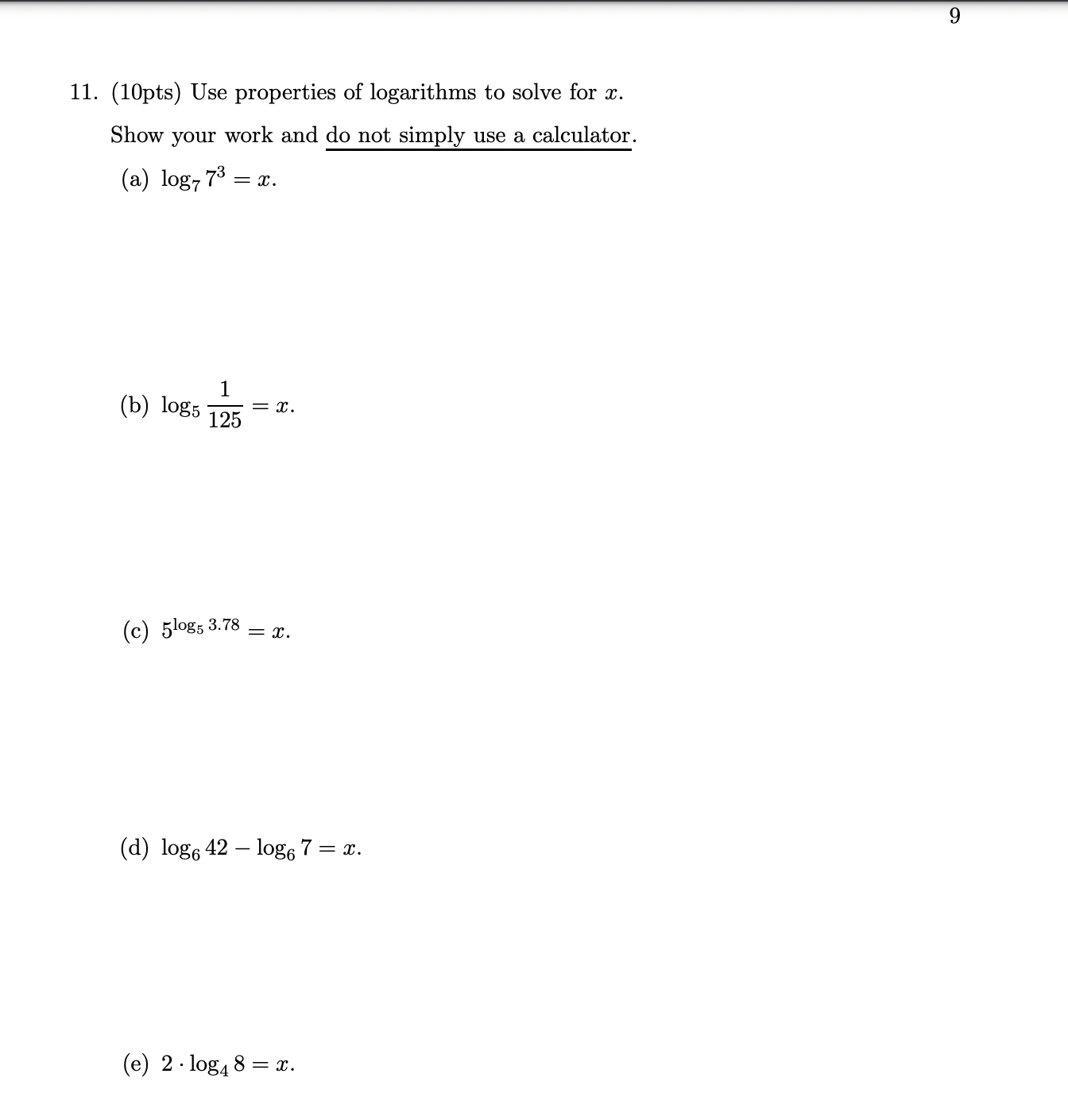 labeling the points that you have found. 8. (lOpts) For the function