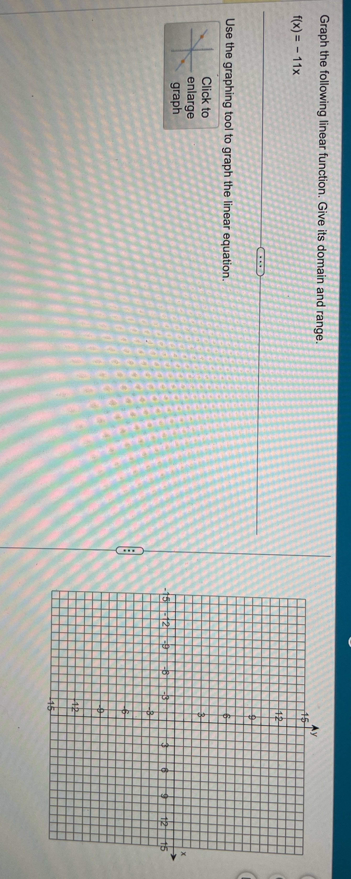  Graph the following linear function. Give its domain and range. f(x)