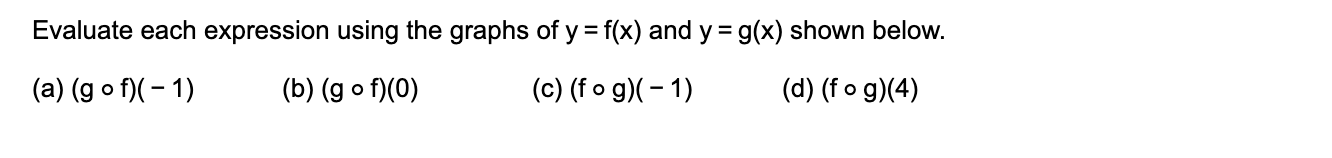 1. Evaluate each expression using the graphs of y = f(x) and