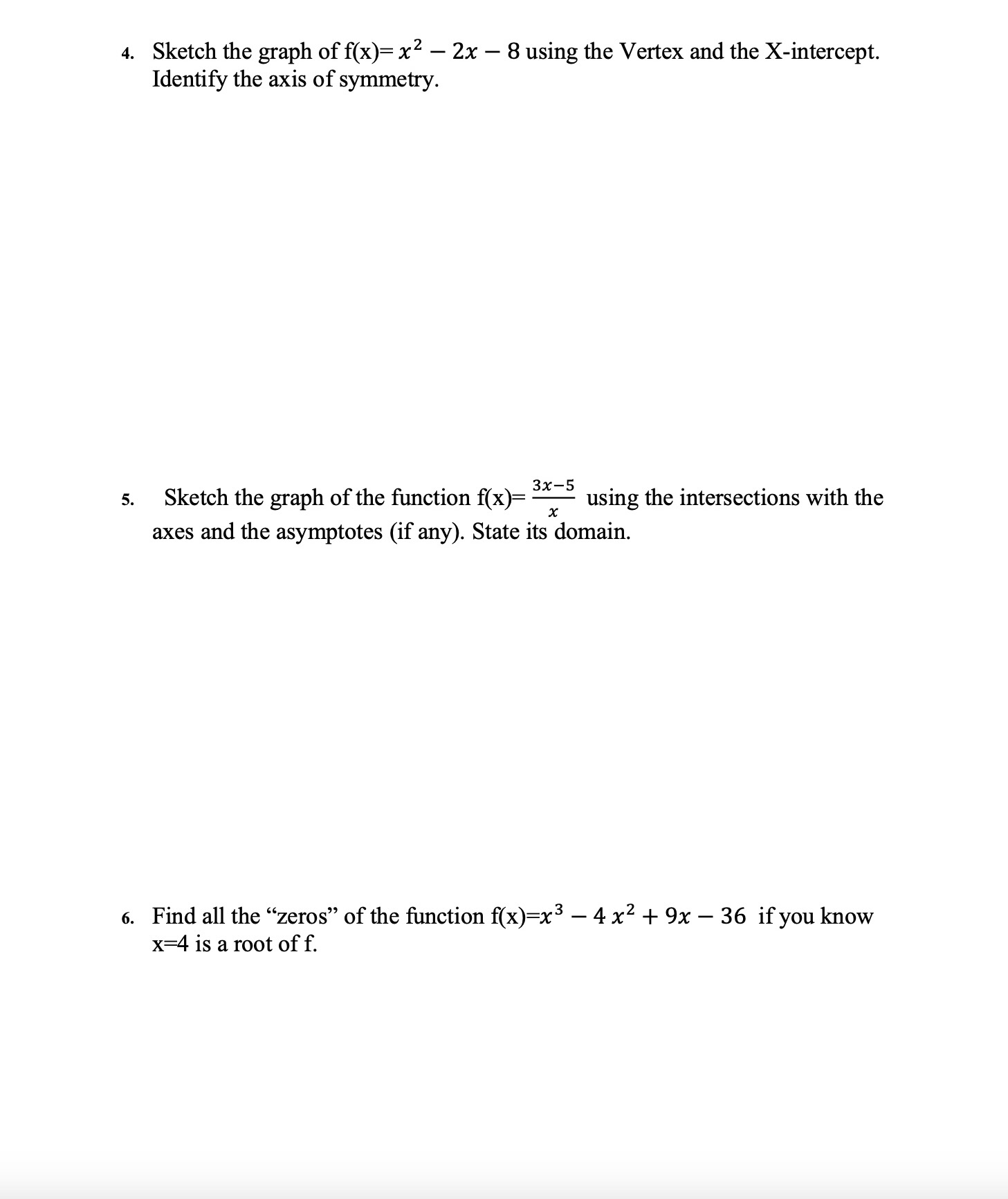 please help with pre cal. please help with each part of the