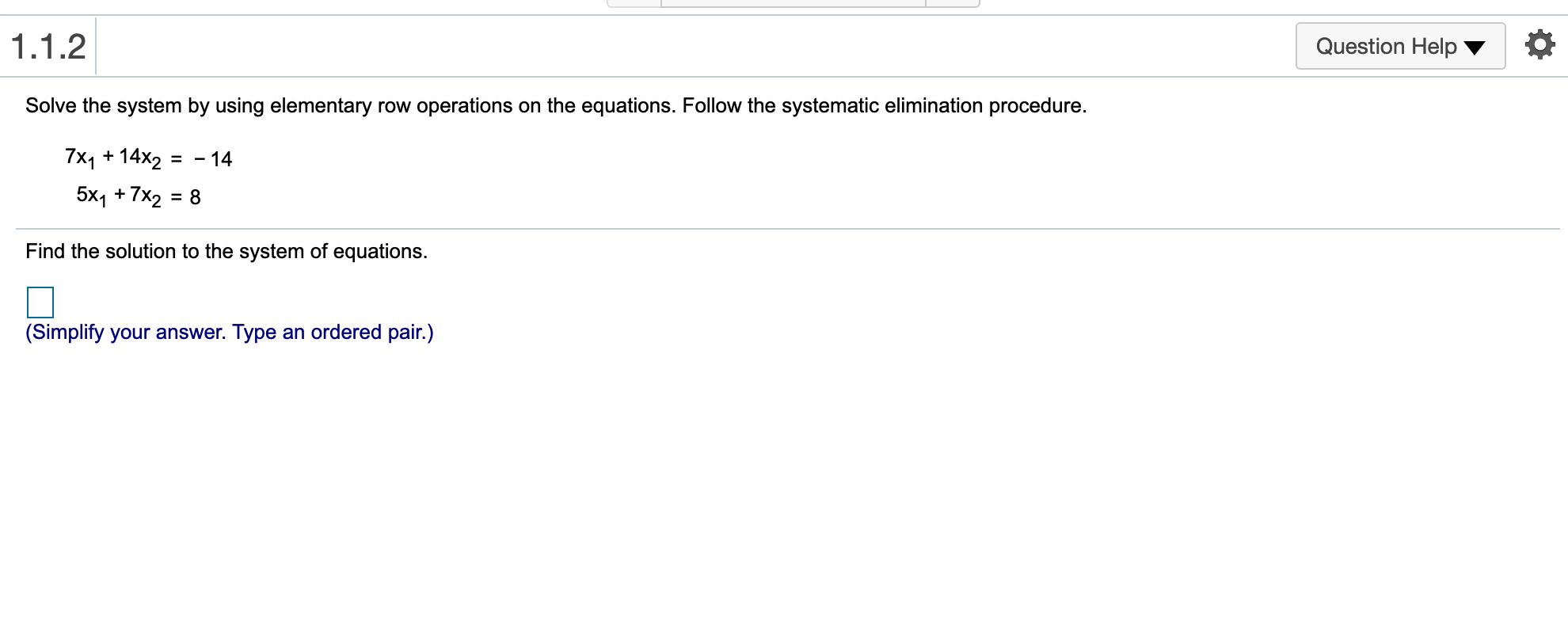 Give the solutions please Solve the system by using elementary row operations