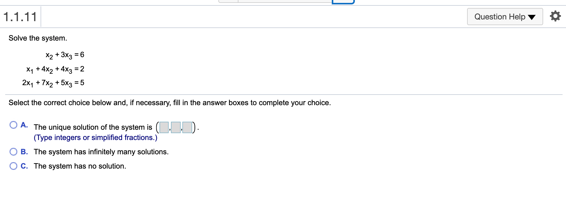 of intersection. 1.1 .18 Question Help V a Do the three planes