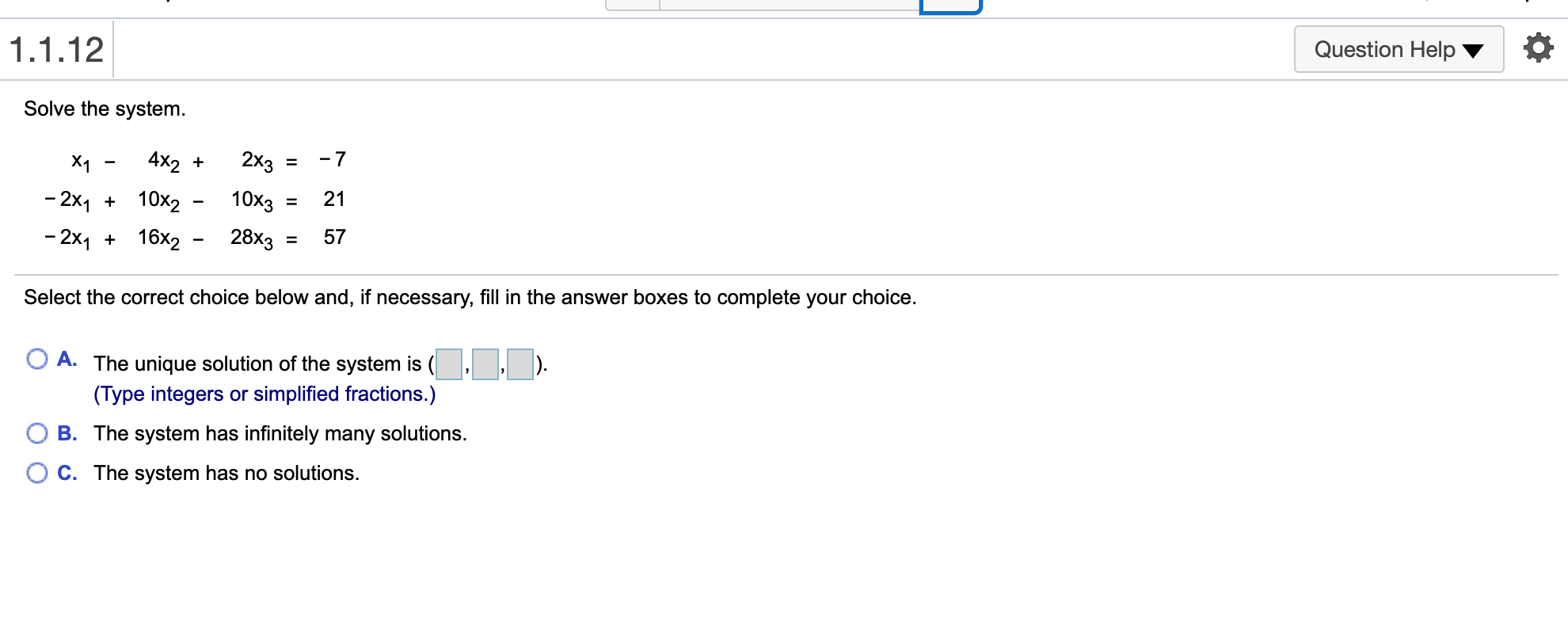 x1 + 3x2 +x3 = 5, x2 x3 =1, and 2x1 +