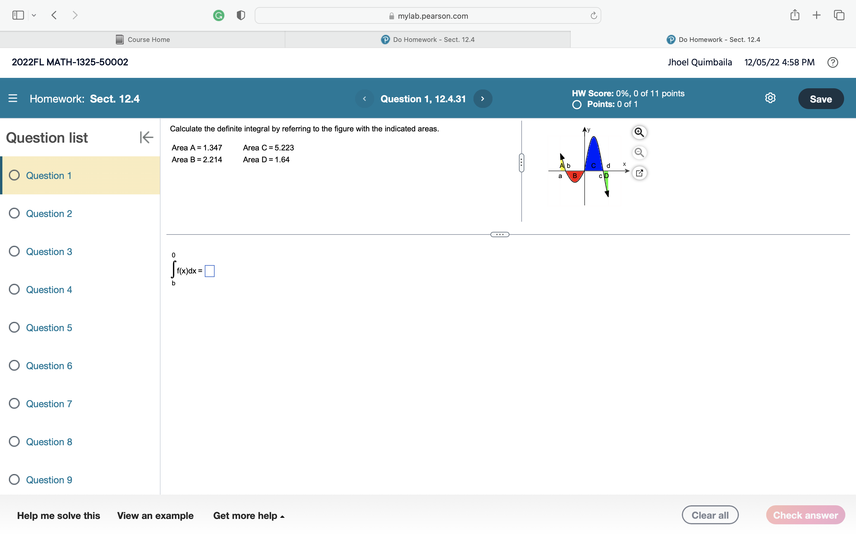 Question 1 G mylab.pearson.com C + Course Home Do Homework - Sect.