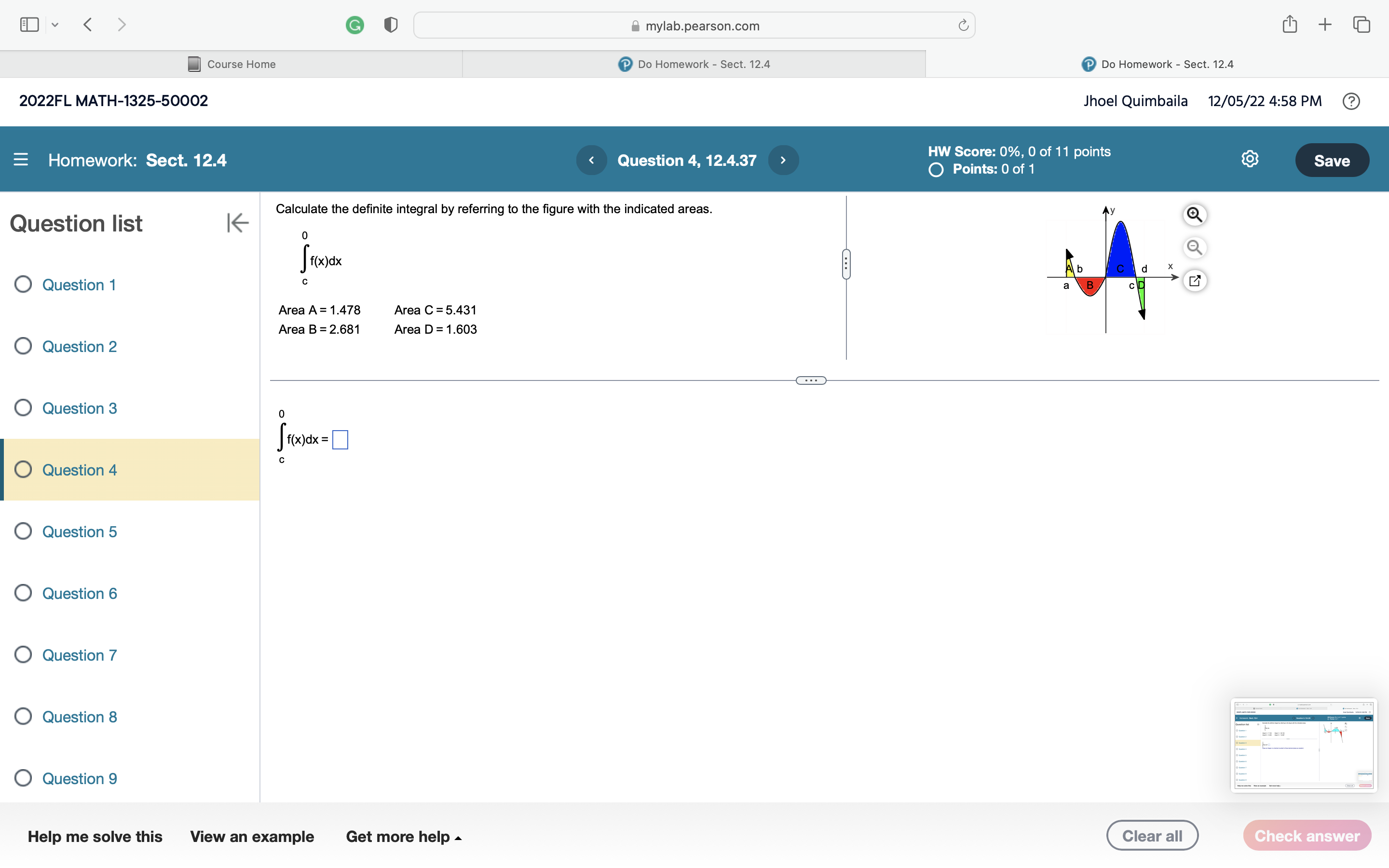 11 points O Points: 0 of 1 Save K Calculate the definite
