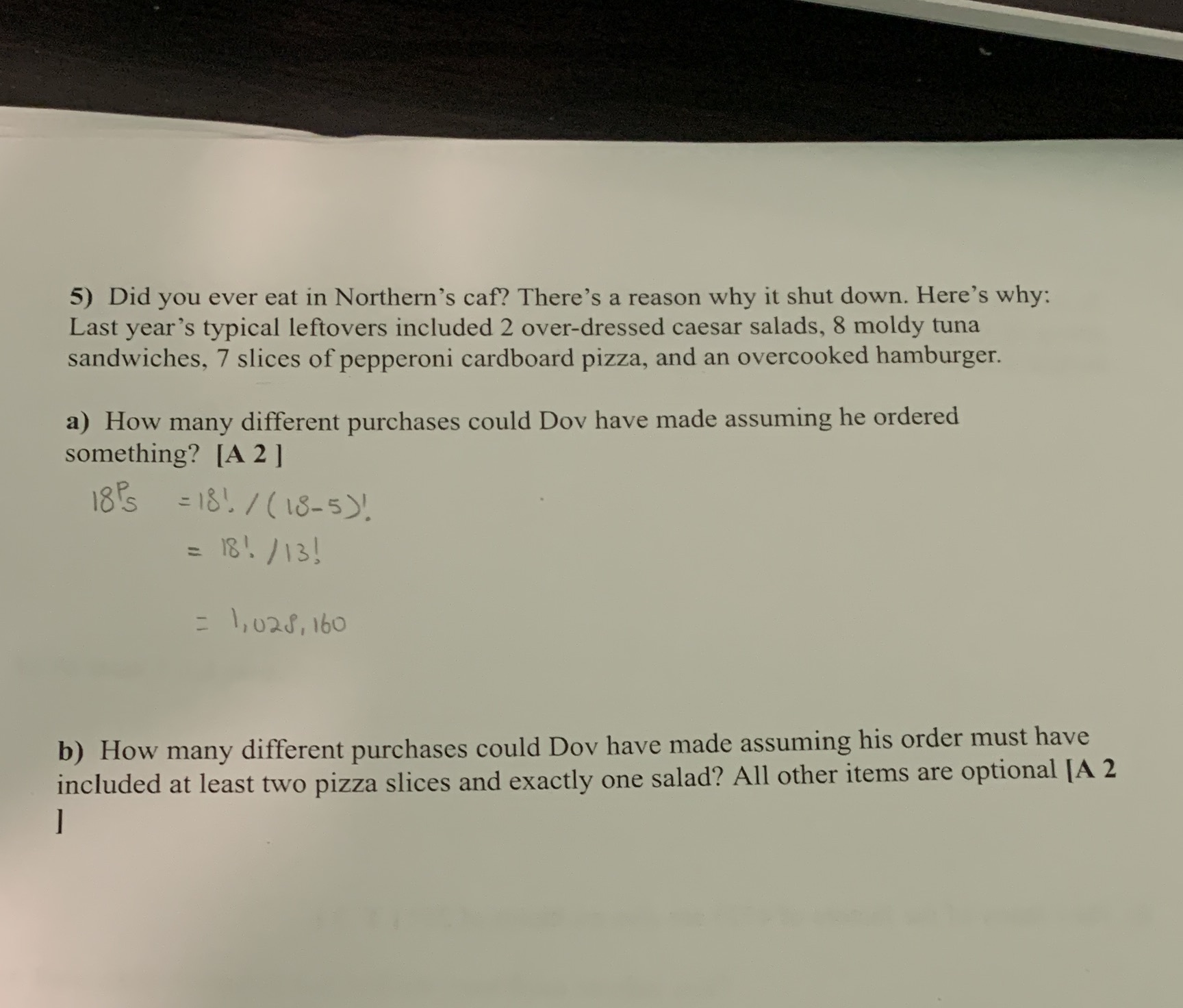 Please check over my answer for a) and and answer b) please