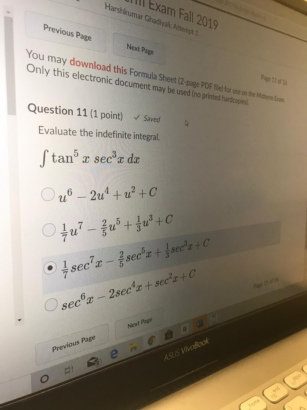 (1 point) Saved Evaluate the indefinite integral. 2523 (2-1)2(202 +4) dx 8