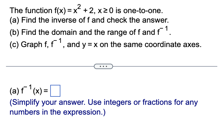 the inverse of f and check the answer. (b) Find the domain
