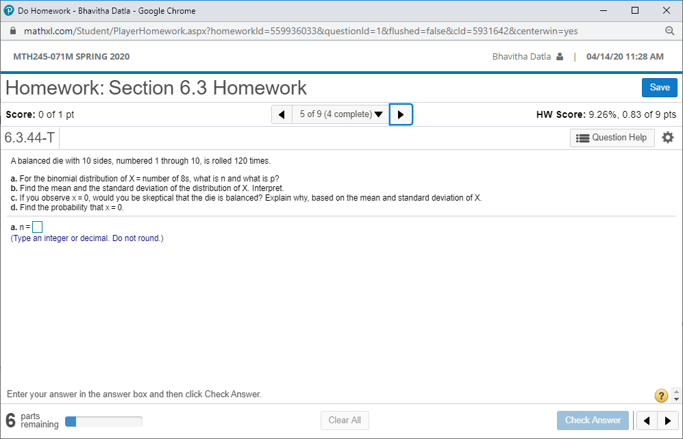 I need help with this. P Do Homework - Bhavitha Datla -
