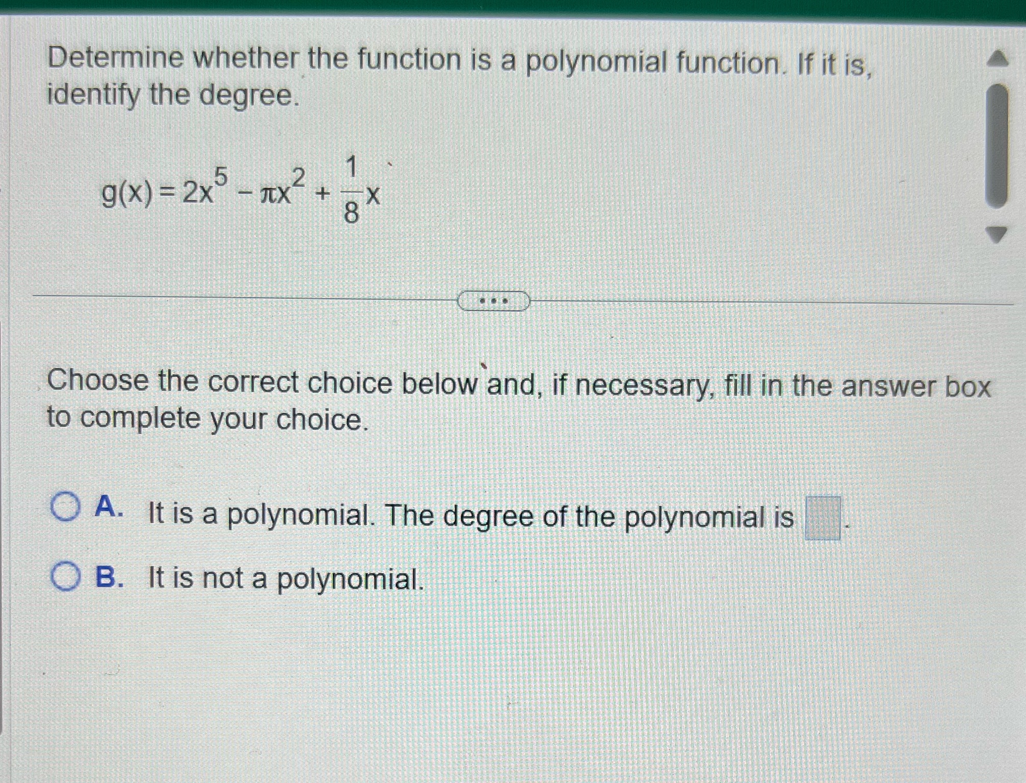 Please help me answer question 11 Determine whether the function is a