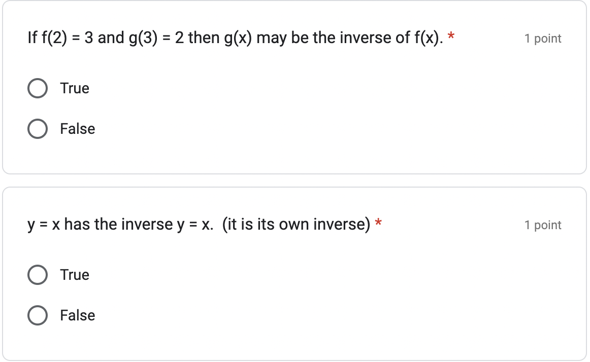 y = 2x - 5 would have: * 1 point 0 xintercept