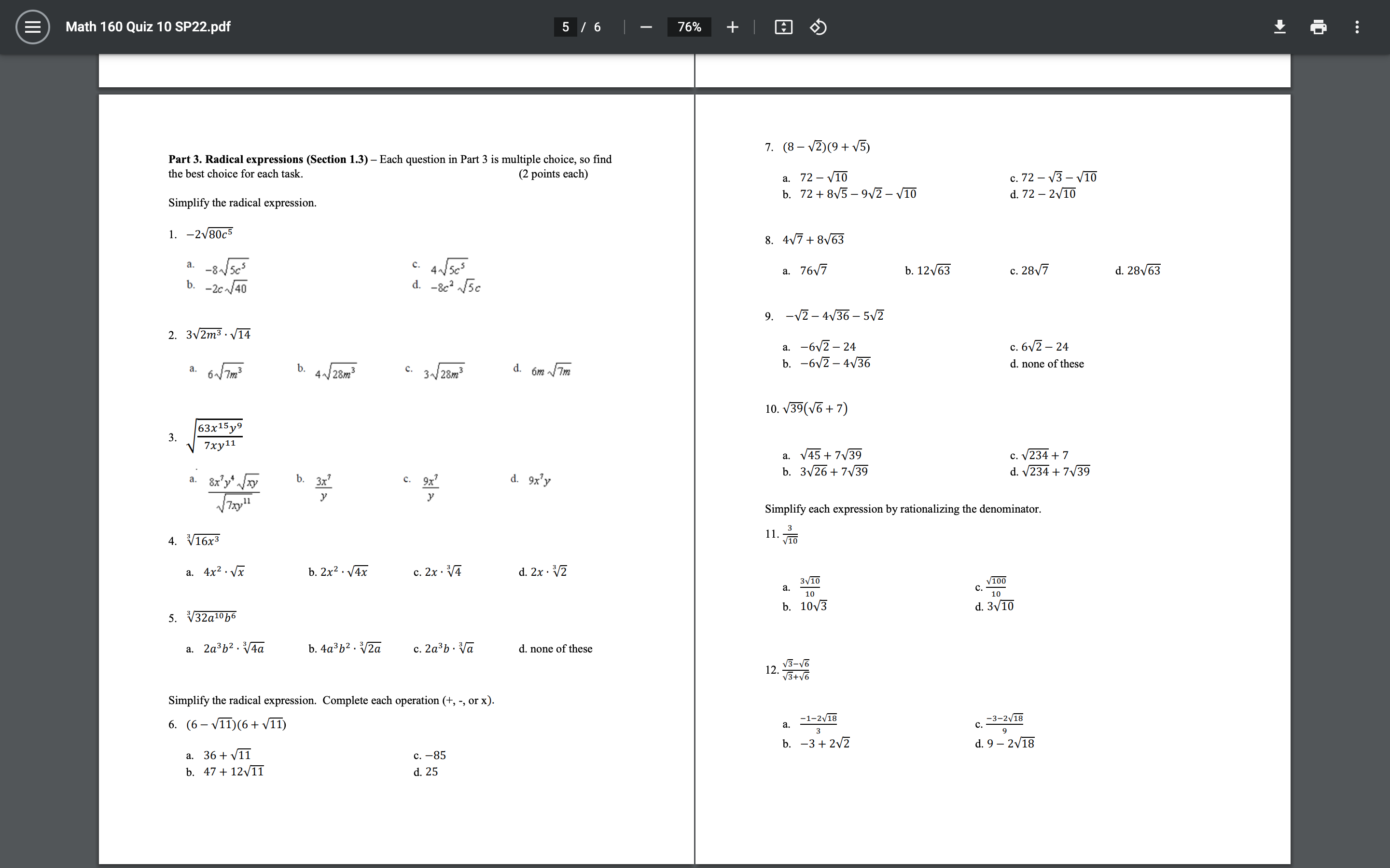 = 1 + \\/x 2, (6 points) a) Complete the table and