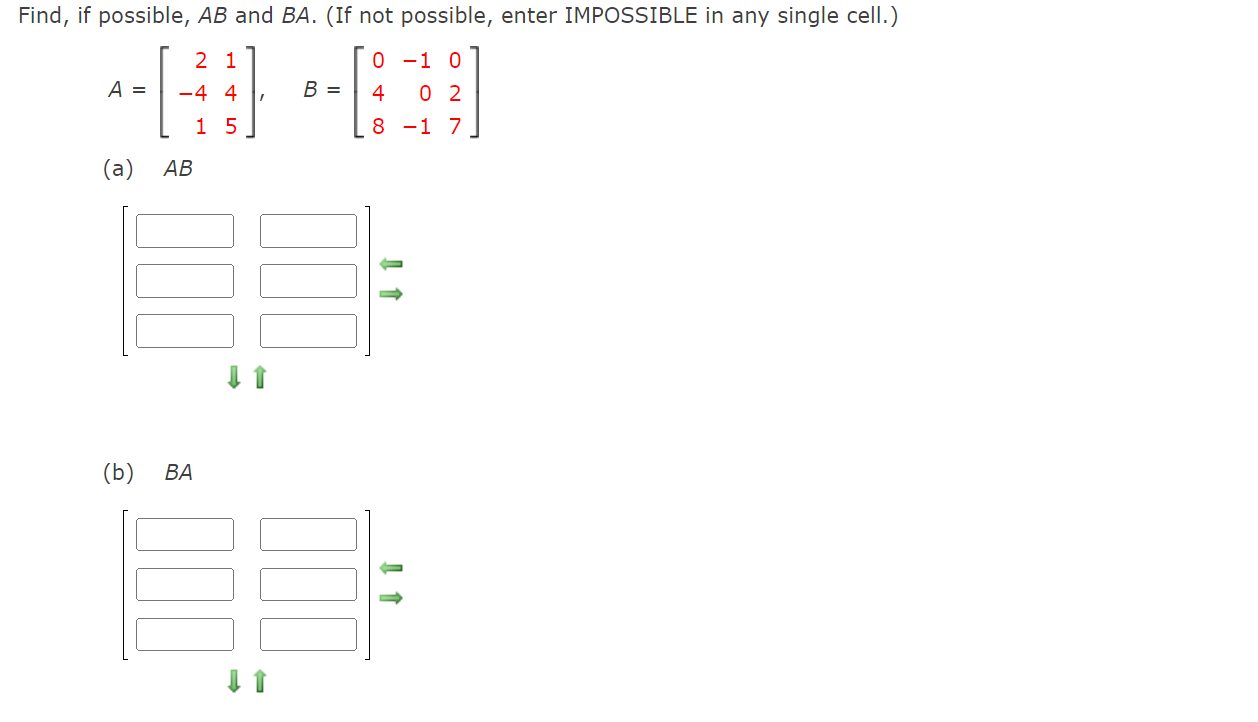 = - 1 5 - 3 2 1 10 (a) A+B (b)