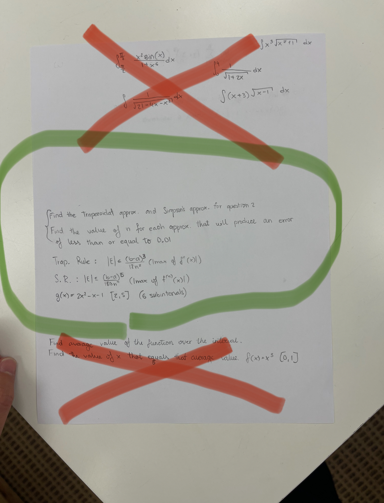 AP CALCULUS CHAPTER 4.6 - Find the trapezoidal approximation and Simpsons approximation