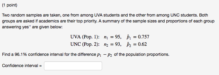 Can someone explain how to start this problem? (1 point) Two random