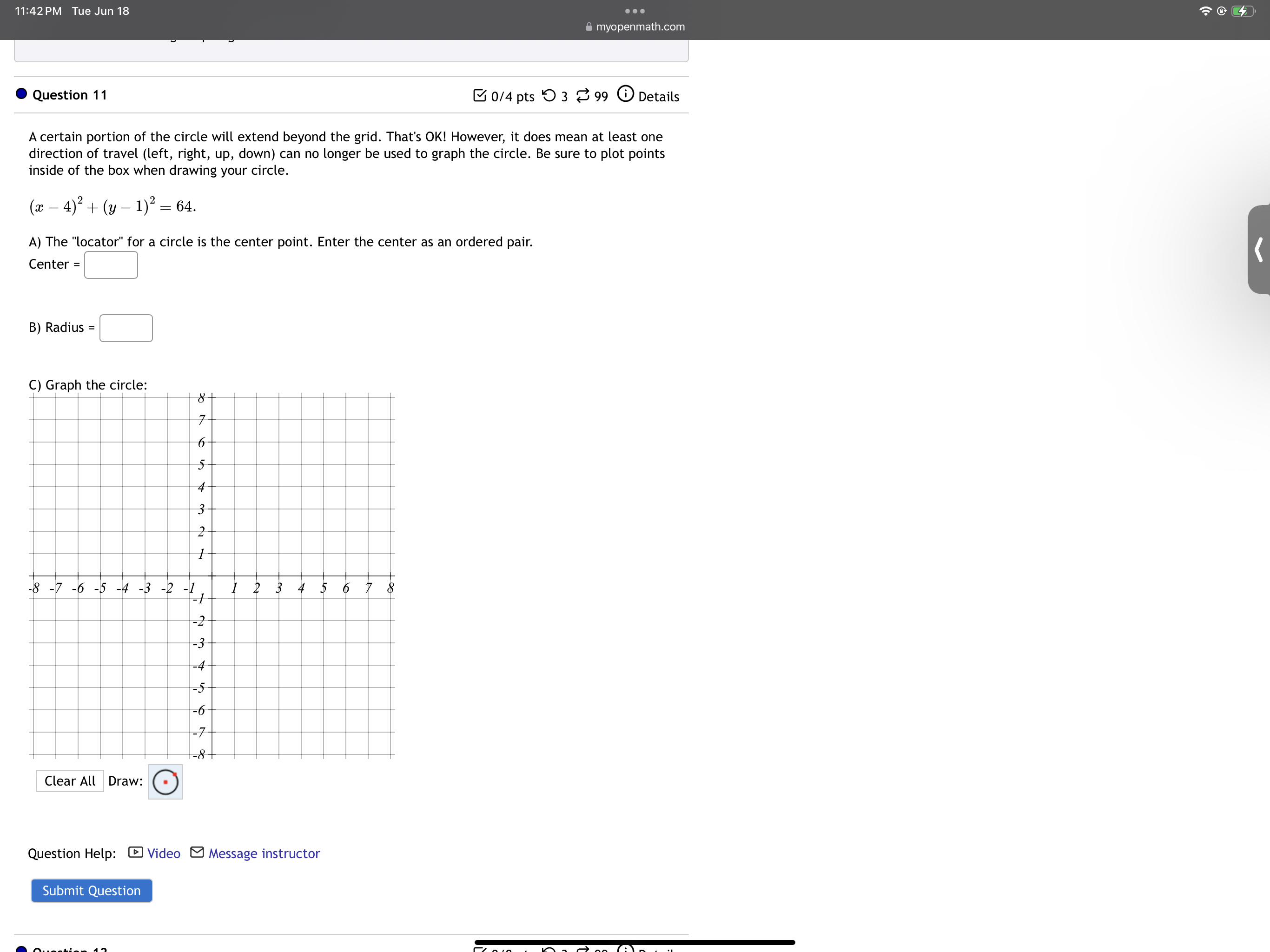 the point (7, ) given below. (%) Tip: The ray with the