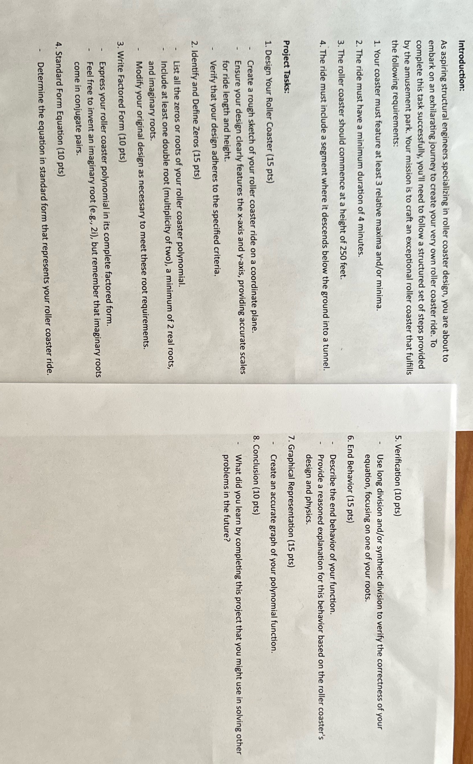  Introduction: As aspiring structural engineers specializing in roller coaster design, you