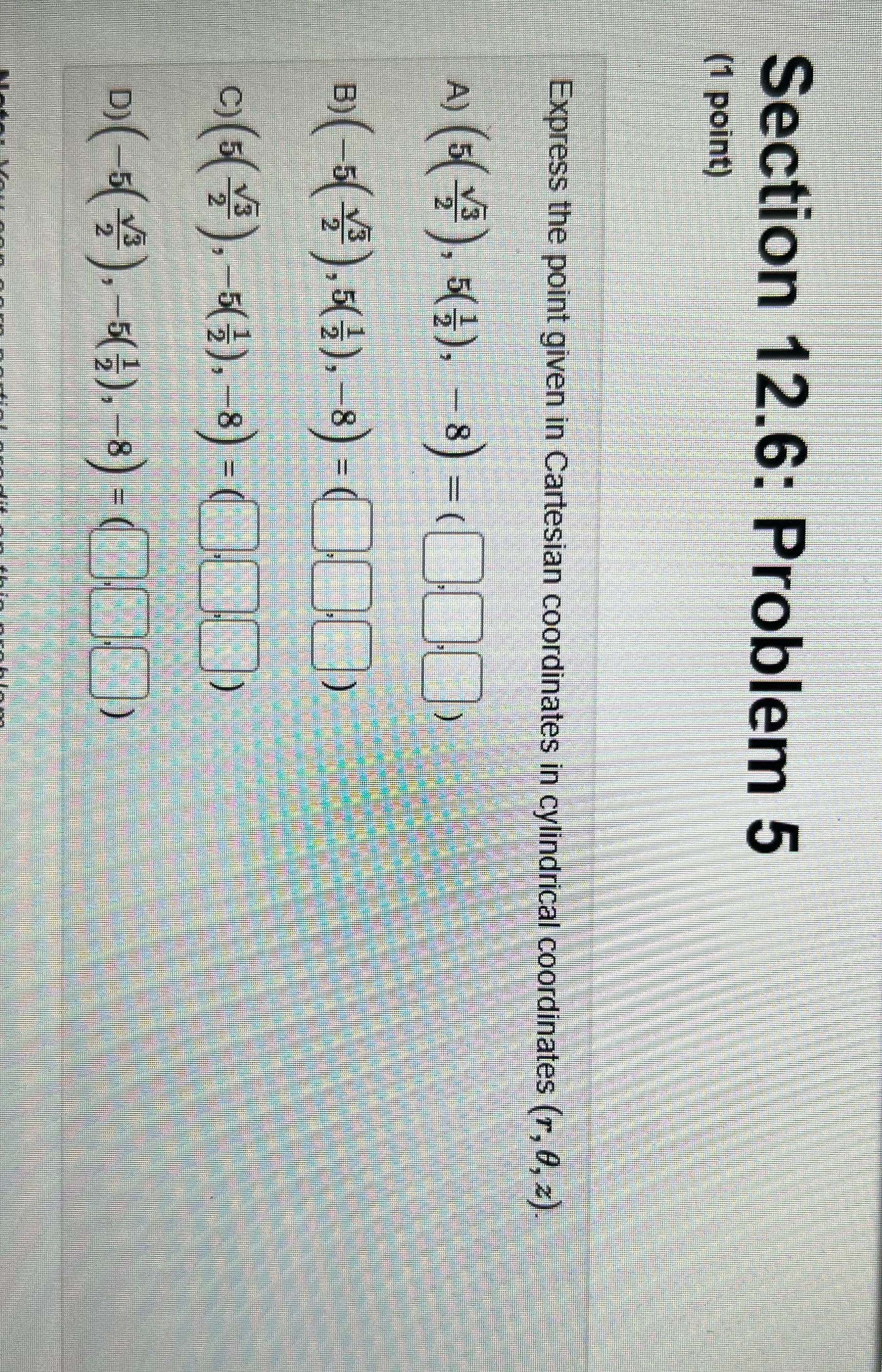 How would I solve this? Section 12.6: Problem 5 (1 point) Express