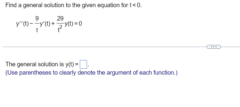 of variation of parameters. y" + 4y=2csc22t The general solution is y(t)