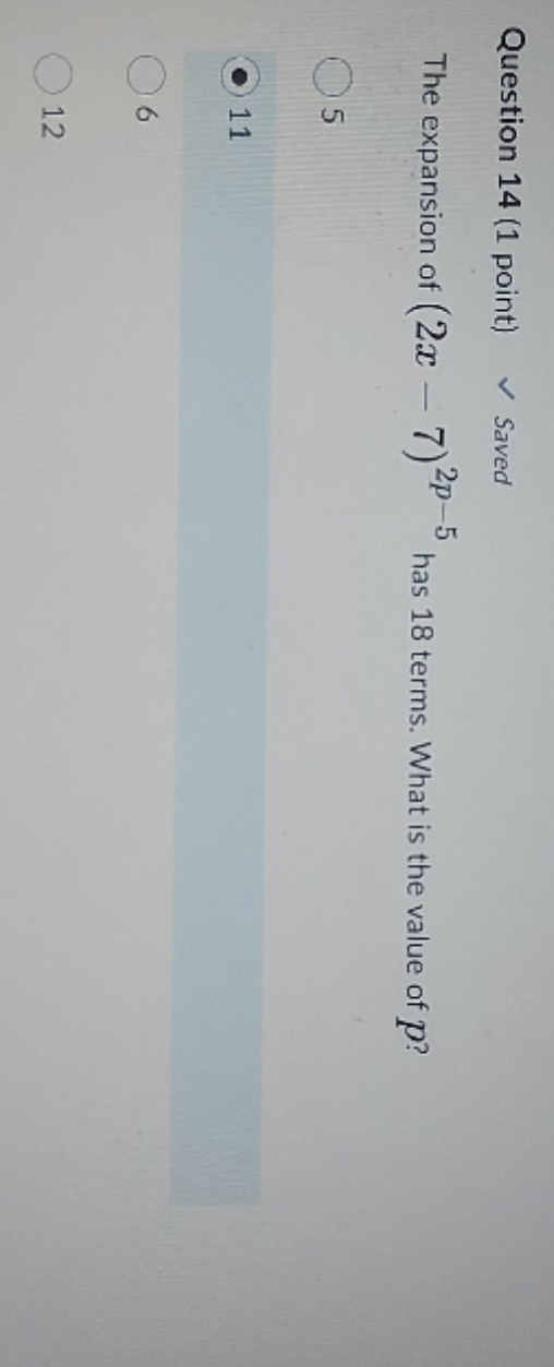 can u solve this question? Question 14 (1 point)