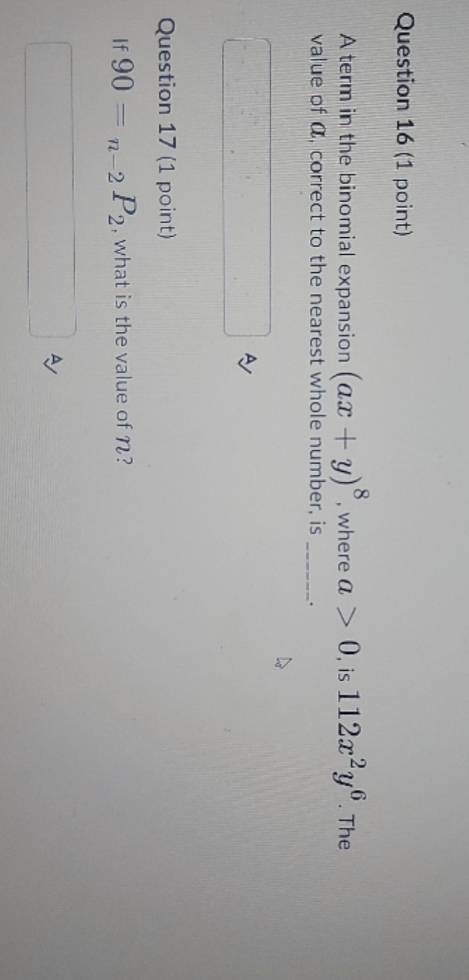 can u solve this question? Question 16 (1 point) A term in