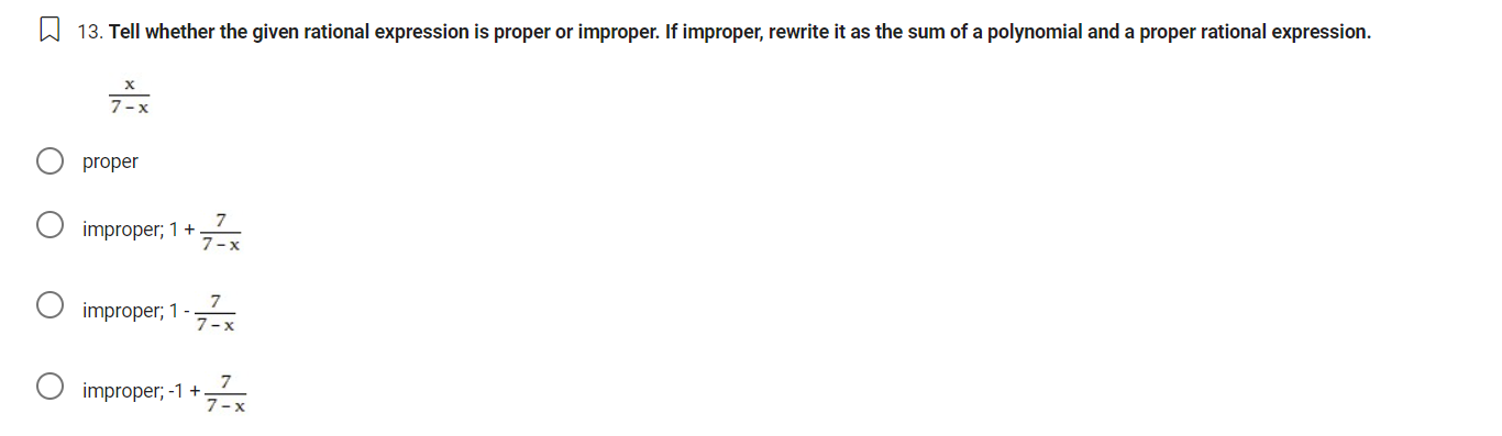 3) improper; 4 4 x+1/6 x-16 proper3. Find the first term, the