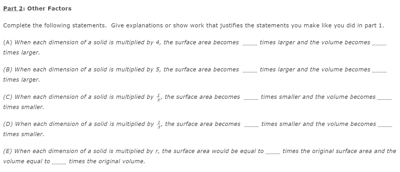 Part 1: Doubling and TriplingA rectangular prism has each side doubled.Watch the