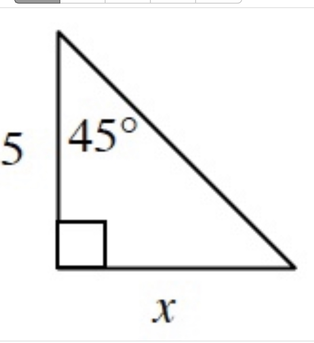 For each triangle below, decide which side is opposite and which is