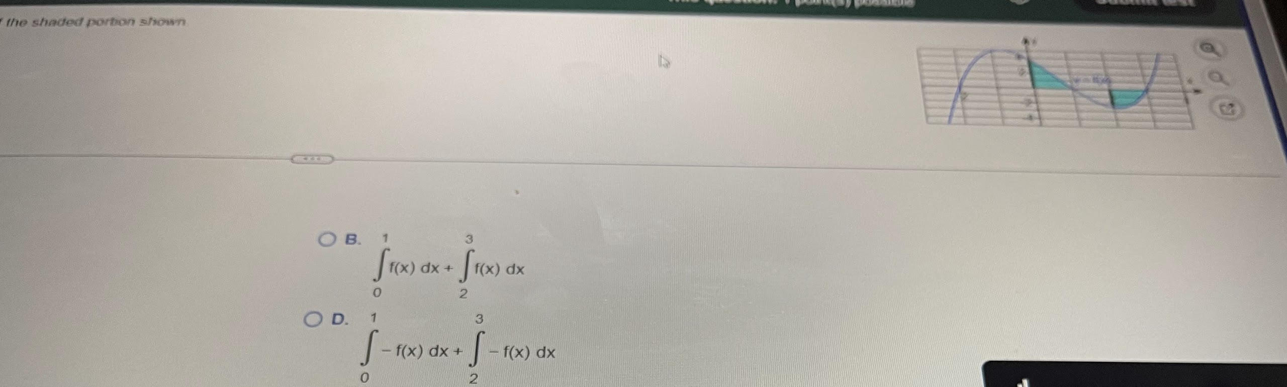 + [ rox ) dx 0 OC. 1 3 OD. 3 [