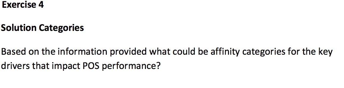  Exercise 4 Solution Categories Based on the information provided what could