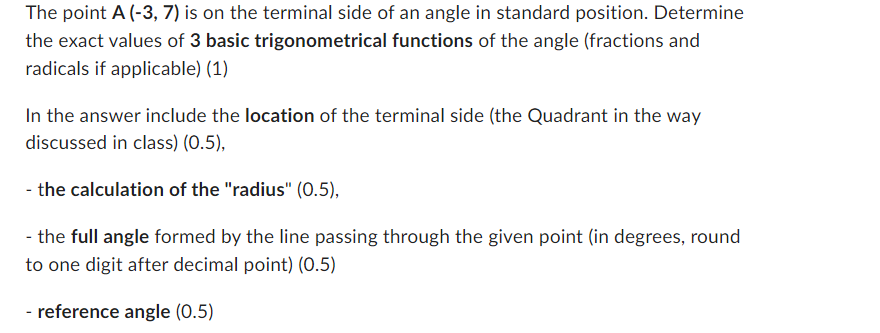 angle. Show your answers in DMS. Show your step by step solution