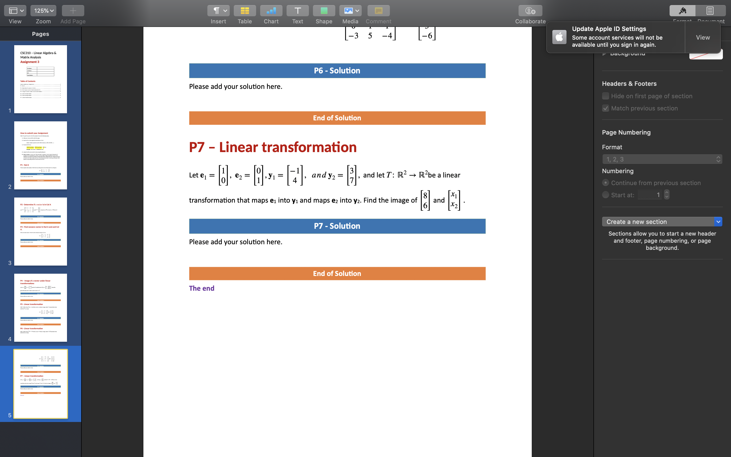 Assignment 3 Find an explicit description of the Nul A, by listing