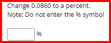2 decimal places it needed. In(2) / In(1.061) Change 0.0860 to a