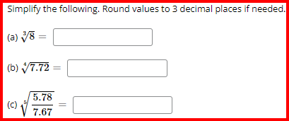 if needed. (a) V8 = (b) 7.72 = 5.78 (c) 7.67Question 1
