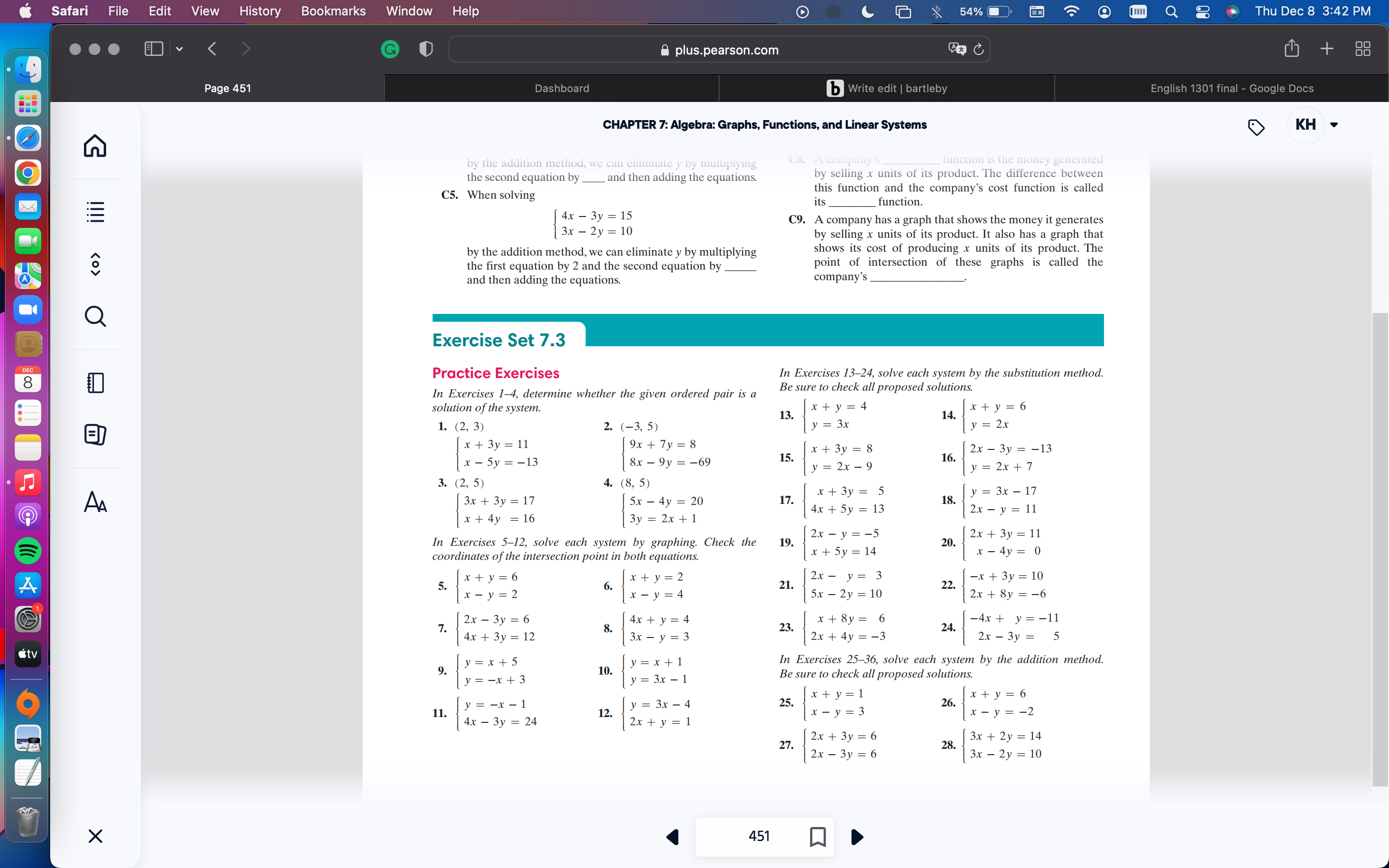 8 3:41 PM . . G plus.pearson.com + 188 Page 424 Dashboard