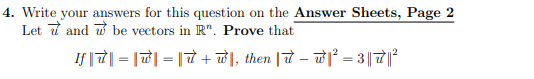  4. Write your answers for this question on the Answer Sheets,
