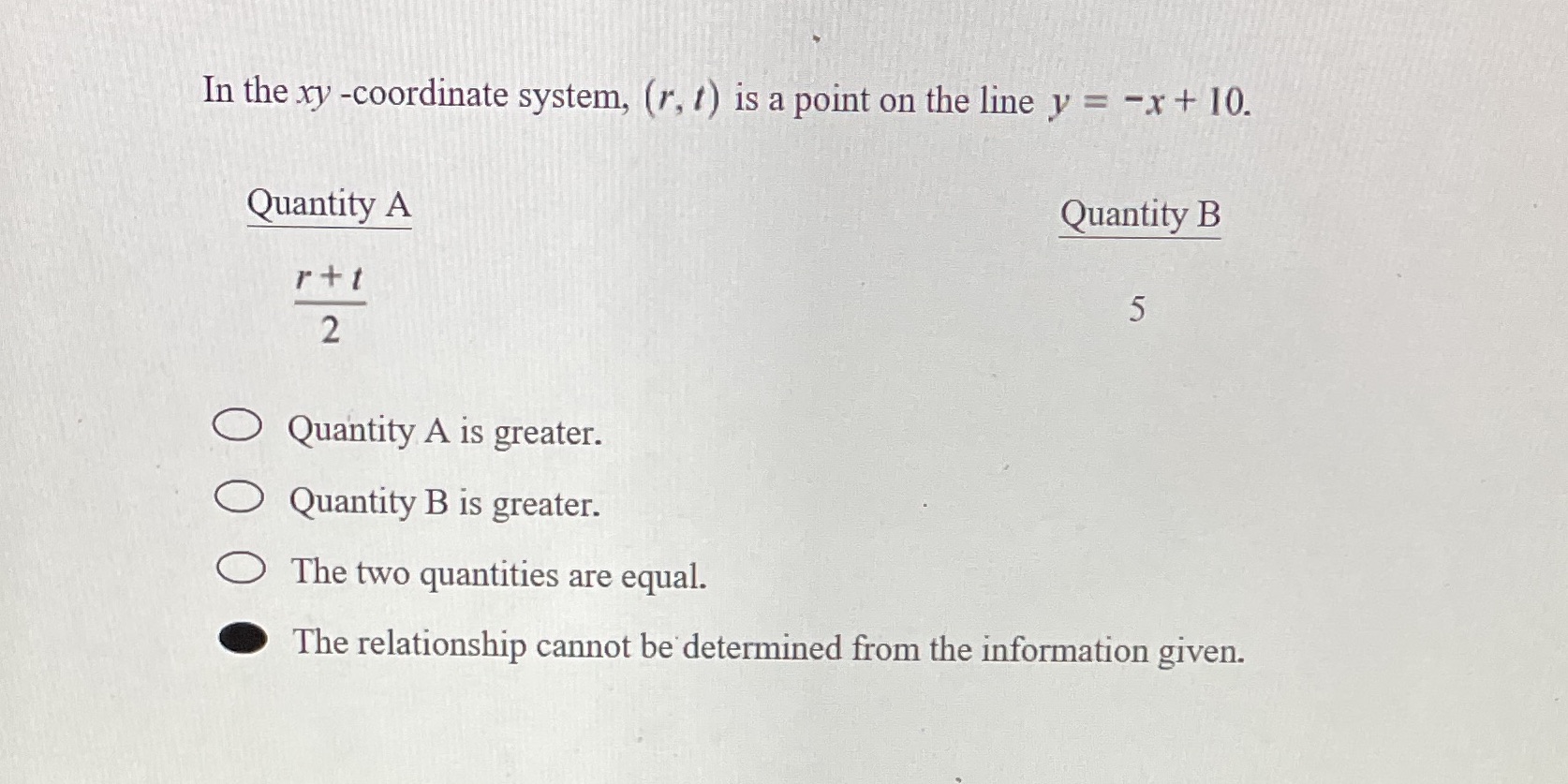 Question 6Answer only In the xy -coordinate system, (r, () is a