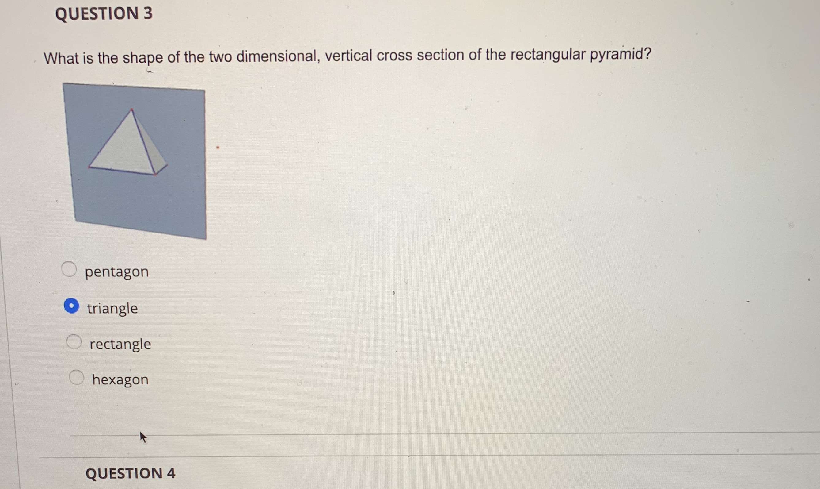 the shape of the two dimensional, vertical cross section of the rectangular