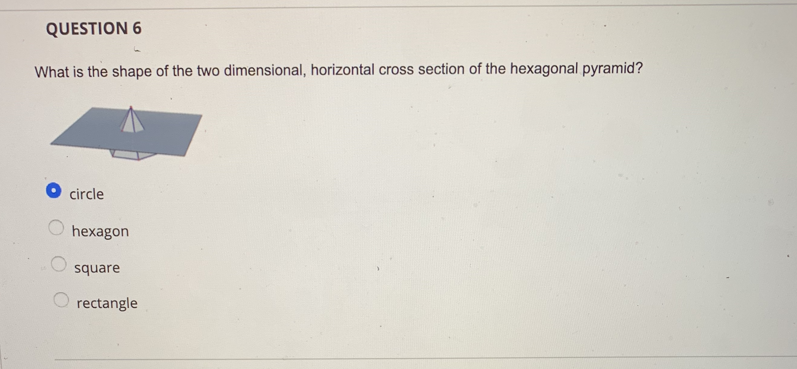 sphere pointQUESTION 5 What is the shape of the two dimensional, horizontal