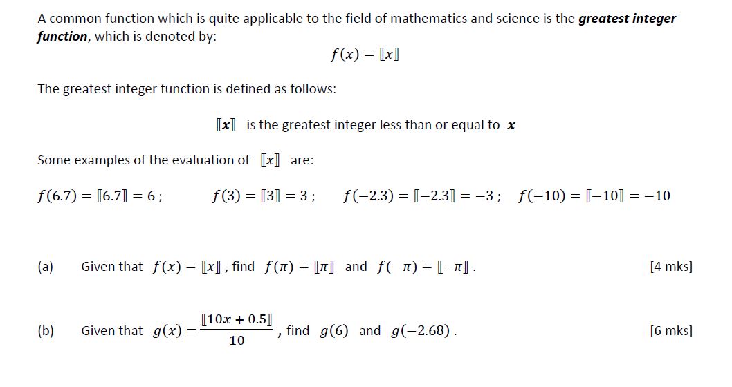  A common function which is quite applicable to the field of