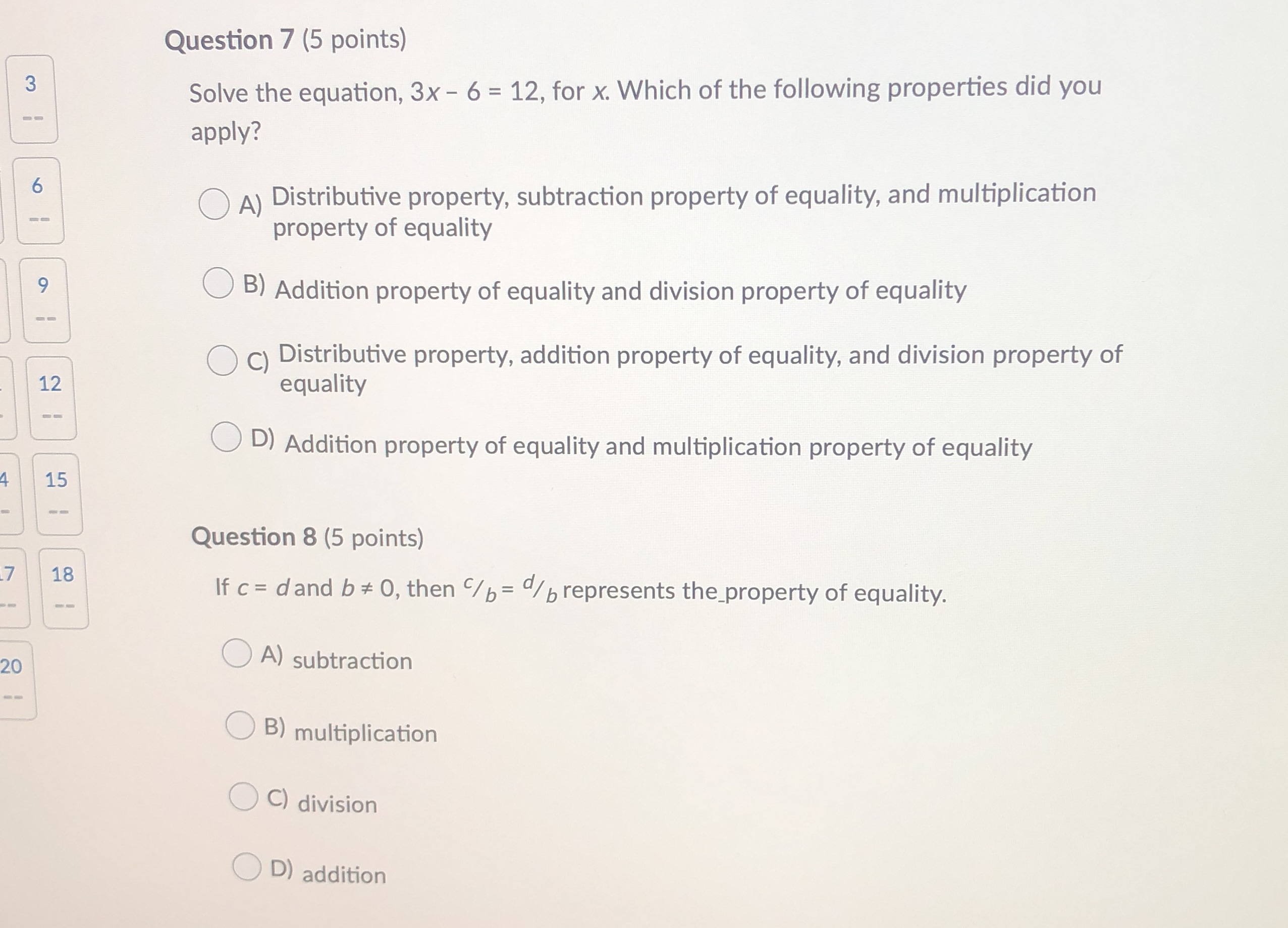 Plz help thX Question 7 (5 points) 3 Solve the equation, 3x